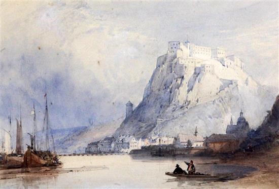 William Callow (1812-1908) View of Koblenz 8 x 11.5in.